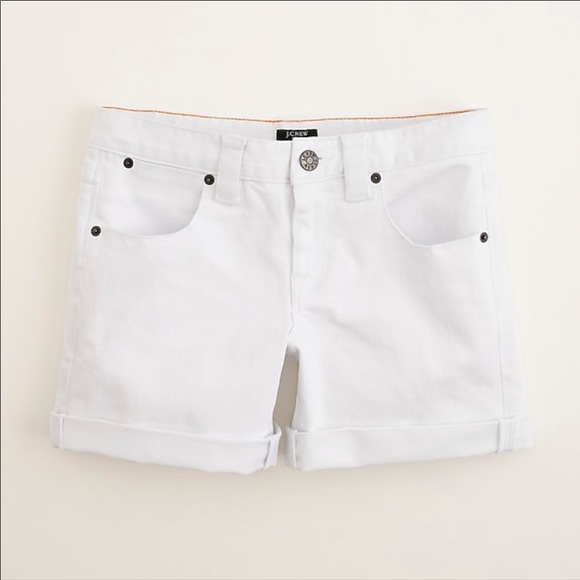 J. Crew Pants - J. Crew White Denim Roll Up Jean Shorts